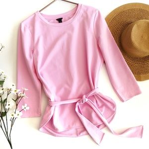 Ann Taylor | Pink Tie Waist Sweater Medium